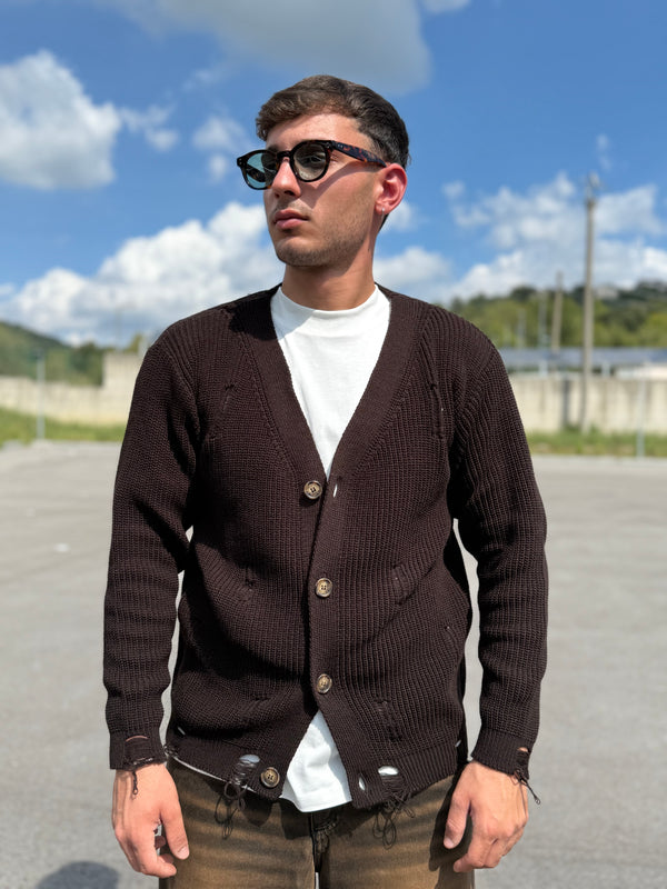 Cardigan con rotture