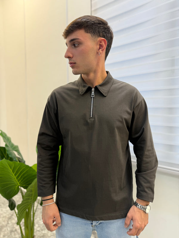 Long Sleeve Mezza Zip